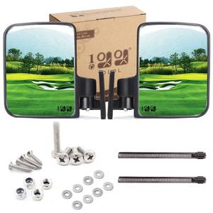 lot 11750 image: 10L0L Golf Cart Side Mirrors Compatible with Yamaha Club Car EZ-GO and Others Round or Square Tube Golf Cart Roof Bracket, No-drilling Required