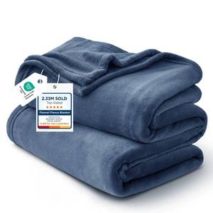 lot 11758 image: Bedsure GentleSoft Fleece Blankets Queen Size Mineral Blue - Bed Blanket Soft Lightweight Plush Fuzzy Cozy Luxury Microfiber, 90x90 inches