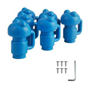 lot 11760 image: ZIZILAND 1.26 Diameter Trampoline Enclosure Pole Cap for Net Hook, 6 Pieces, Blue, Only Fit in 32mm(1.26in) Diameter Trampoline Pole