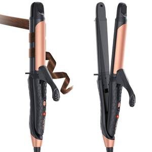 lot 11776 image: Dual Voltage Curling Iron 2-in-1 Curling Iron 1 Inch,(100V240V) Dual Voltage Hair Straightener Travel CurlingIron European Flat Iron(Black)
