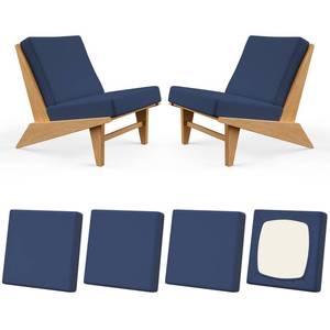 lot 11797 image: Vorshape 4Pcs Patio Stretch Cushion Covers, Outdoor Couch & Sofa Replacement Slipcovers for Patio Furniture Cushion Covers, Washable Reusable Furniture Protector, Square Large, Navy Blue