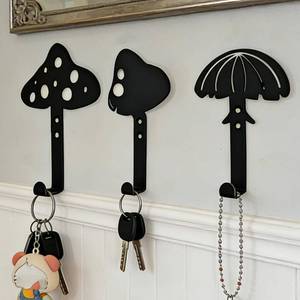 lot 12001 image: Cdnixwm 3PCS Decorative Mushroom Wall Hooks Set, Cute Unique Coat & Towel Hook for Bathroom Kitchen Wall Decor