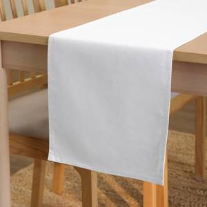 lot 12014 image: Encasa XO Table Runner 13x72 Long  Cotton Canvas Fabric  White Solid Color  Machine Washable & Durable