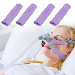 lot 12128 image: 4 Pack Satin Mask Strap Covers, Face Cushion Cover for Strap Headgear, Universal and Reusable Comfort Pads, C Papa Accessories & Supplies Mask Cover Headgear Pads for Reducing Red Marks (Purple)
