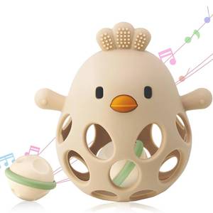 lot 12129 image: ChooKaChoo 2-in-1 Baby Teething Rattle Toy, Sensory Grasping Teether for Infants 3-12 Months, 100% Food-Grade Silicone, Easy to Hold, Soothing & Developmental, BPA Free