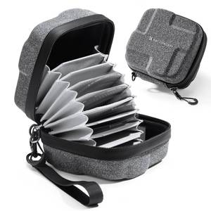 lot 12154 image: K&F CONCEPT 10 in 1 Lens Filter Case, Hard Shell Camera Filter Pouch Up to 82mm with Hand Strap, Waterproof Camera Lens Filter Storage Wallet for ND UV CPL Filter Pouch