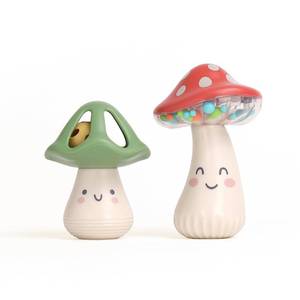 lot 12440 image: Itzy Ritzy Mini Maracas Musical Rattle Toy �� Sensory Baby Toy with Rattle Beads & Jingle Ball for Motor Skills & Auditory Development �� for Ages 0 Months and Up (Mushroom)