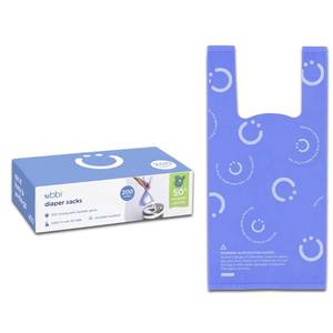 lot 12450 image: Ubbi Disposable Diaper Sacks, Lavender Scented, Easy-To-Tie Tabs, Diaper Disposal or Pet Waste Bags, 200 Count
