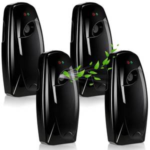 lot 13454 image: Maxcheck 4 Pcs Automatic Air Freshener Spray Dispenser Wall Mounted Automatic Spray Dispenser Air Freshener for Bathroom Battery Operated Free Standing for Commercial Place and Room(Black)