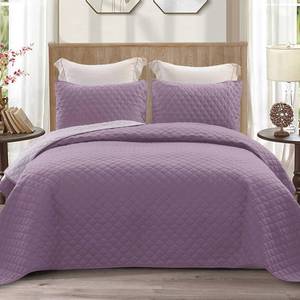 lot 13472 image: Exclusivo Mezcla Reversible Full Queen Quilt Bedding Set with Pillow Shams, Lightweight Quilts Queen Size, Soft Bedspreads Bed Coverlets for All Seasons - (Dusty Lavender, 90x96)