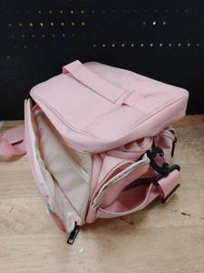 lot 14013 image: NISHEL Lunch Bag for Women, Insulated Leakproof Cooler Case with Detachable Shoulder Strap & Multiple Pocket, Easy-Clean PEVA Lining, Puffy Design for Work��Medium Size, Pink