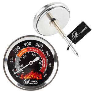 lot 14366 image: CloudHand 3 18 Inch BBQ Temperature Gauge, Upgrade Replacement Smoker Wood Charcoal Pit, Large Face Grill Analog Thermometer, 50-800°F