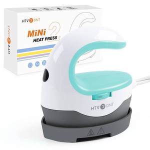 lot 14393 image: HTVRONT Heat Press Mini Heat Press Machine, Mini Iron for Perler Beads, Small Heat Press Portable Iron Press Machine for T Shirts, Hats, Heating Transfer Projects (Mint)