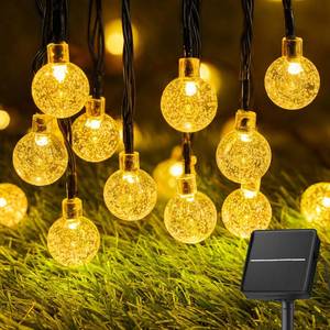 lot 14407 image: Brightown Solar String Lights Outdoor 60 LED 36FT with 8 Lighting Modes, Waterproof Solar Powered Crystal Globe Patio Lights for Garden Yard Porch Wedding Party Decor (Warm White)