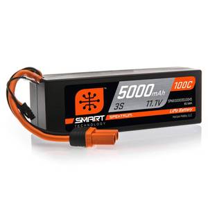 lot 14415 image: Spektrum 11.1V 5000mAh 3S 100C Smart Hardcase LiPo Battery IC5, SPMX50003S100H5