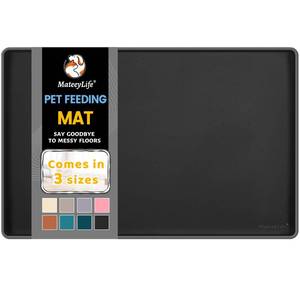 lot 14430 image: MateeyLife Silicone Cat & Dog Food Mat for Floors Waterproof, Anti-Slip Dog Bowl Mats for Food and Water, Pet Feeding Mats with Lip to Prevent Spills, Pet Placemat for Messy Drinkers to Protect Floors