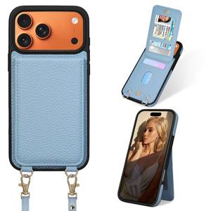 lot 14446 image: Keallce Case for iPhone 17 Pro Max 6.9, Crossbody Wallet Case Purse with RFID Blocking 3 Card Holders, Flip Folio Leather Cover with Lanyard Wristlet Strap Women Lady for iPhone 17 Pro Max, Blue
