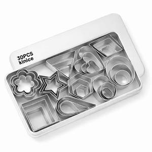 lot 14458 image: kinice 30 Pcs Mini Stainless Steel Cookie Cutters Set with Storage Box, Small Shape Baking Molds for Cookies, Polymer, Fruit, DIY Baking for Kids, Parties, Holidays & Kitchen Tools