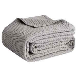 lot 19055 image: 100% Cotton Blankets for Bed - Waffle Weave Blankets for Summer, Lightweight and Breathable Soft Woven Blanket for Spring (Light Grey, King (90 x 108))