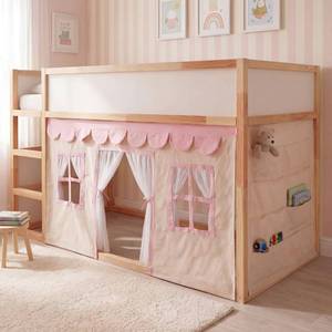 lot 19093 image: Hahafelt Low Bunk Bed Curtain Set - 2 Panel 59 38 Underbed Peachskin Playhouse Loft Bed Privacy Play Curtains for Kids Bedroom Decoration Gift(Sweet,Light Pink)