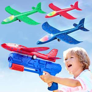 lot 19103 image: Neoot Toy Airplane, 3 Pack Airplane Launcher Toys 2 Flight Mode Glider Plane Outdoor Toys for Kids Ages 3 4 5 6 7 8 9 10 11 12 Year Old Boys & Girls Birthday Gift, Educational Flying Kids Toys