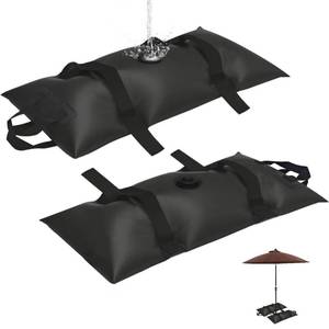 lot 19111 image: Umbrella Base Water Weight Set of 2, Patio Fillable Water Bags for Weight, Heavy Duty Furniture Outdoor Weights to Hold Down Umbrella Stand Patio Garden Backyard Black (2-PCS)