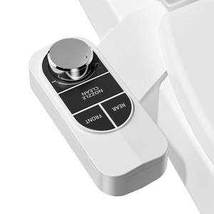 lot 19132 image: SAMODRA Non-Electric Bidet - Self Cleaning Dual Nozzle (Frontal and Rear Wash) Fresh Water Bidet Toilet Seat Attachment with Independent Adjustable Water Pressure (Classic BlackSilver)