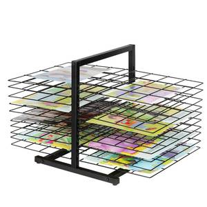 lot 19137 image: Lzttyee Art Drying Rack for Classroom Paint Drying Rack Art 20 Shelves Metal Desktop Artwork Storage Display for Classroom Painting Crafts (Black, 20 Shelves)