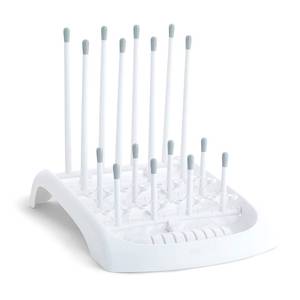 lot 20290 image: Munchkin Fold Baby Bottle Drying Rack - Compact Design Folds Flat for Easy Storage, WhiteGrey