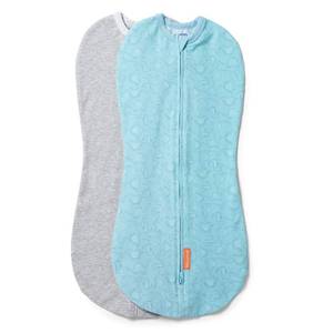 lot 20303 image: SwaddleMe by Ingenuity Compression Baby Swaddle Pod, Two-Way Zipper for Easy Diaper Changes, Improves Sleep & Calms Startle Reflex, 0-2 Months, 1.0 TOG, 2-Pack - Dino Jam
