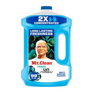 lot 20309 image: Mr. Clean 2X Concentrated Multi Surface Cleaner with Unstopables Fresh Scent 99 fl oz