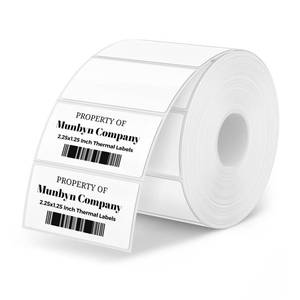 lot 20312 image: MUNBYN 2.25x1.25 Thermal Sticker Labels, White Self-Adhesive Barcode Label Paper for Direct Thermal Printer and Business, Multi-Purpose Rectangle Address Shipping Mailing Stickers,1000 SheetsRoll