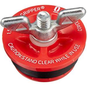 lot 20328 image: Oatey 33400 Mechanical End-of-Pipe Gripper Plug, 1-12 in., Red, 1 Count