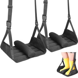 lot 20345 image: AZAMIA 2-Pack No Collapse Airplane Foot Hammock, Foldable Bamboo Base Foot Hammock for Plane Travel with Interval Sponge, Portable Desk Foot Hammock, Airplane Travel Essentials