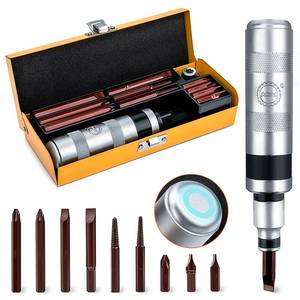 lot 20352 image: AKM 12 Hand Manual Reversible Impact Driver Set Extractor-12 PCS Impact Screwdriver S2 Steel Much More Durable Disengage Rusted Fasteners or Frozen Bolts