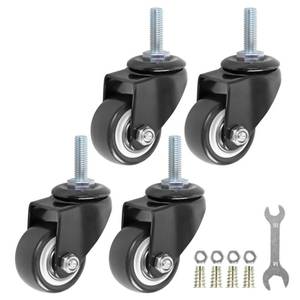 lot 20367 image: GXYY uoboeuq 1.5 Inch Swivel Caster Wheels PU 360 Degree Threaded Stem Caster Wheel M8 x 25mm, 330lb Total Load Capacity, Pack of 4