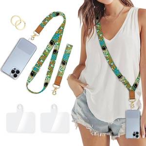 lot 20369 image: Piefly Phone Lanyard Crossbody Wrist Strap, Black Cat Flower Cell Phone Lanyards for Around the Neck Wristlet Shoulder, Adjustable Cute Strap for Car Keys Keychain Wallet ID Badge