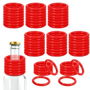 lot 20373 image: Aodaer 60 Pack Ring Toss Rings Plastic Carnival Rings 2.1 Inch for Carnival Party Favors Bottles Sport Ring Toss Game Fun Target Toys, Red