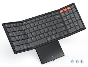 lot 20386 image: MEETION Foldable Bluetooth Keyboard with Touchpad, 3-Device Portable Wireless Keyboard with Numeric Keypad, Full-Size Rechargeable Business Travel for iPad Phone Laptop PC iOS Android Windows Mac