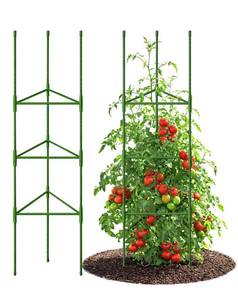 lot 20424 image: Growsun 51 inch Tomato Cage Heavy-Duty Plant Support Cucumber & Vine Vegetables �� Adjustable Green Metal Garden Trellis for Climbing Plants, Indoor & Outdoor Use, 1 Pack