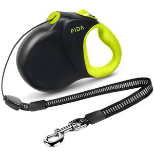lot 20431 image: Fida 30ft Upgraded Retractable Dog Leash, Heavy Duty Pet Walking Leash for MediumLarge Breed up to 110 lbs, 360° Tangle-Free Long Retract Dog Lead, Soft Grip, One-Hand Brake, Neon Yellow