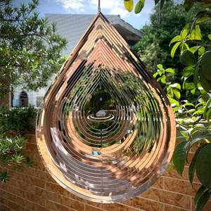 lot 20435 image: Wind Spinner 3D Water Droplets Shape Highly Reflective Stainless Steel Metal Outdoor Garden Decor, Decorations to Scare Away Yard Birds 12 inch, Birthday Gifts for Mom,Mothers Day,Aunt Gifts