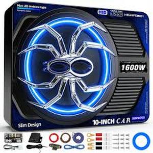 lot 1435 image: 10-Inch Car Active Subwoofer with Built-in Amplifier 1600W