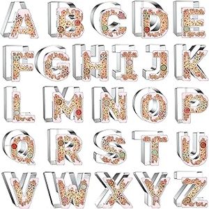 lot 1442 image: A 4 Inch Stainless Steel Alphabet Letter Cookie Cutters