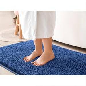 lot 1447 image: LOCHAS Luxury Bath Rug Blue Chenille Mat