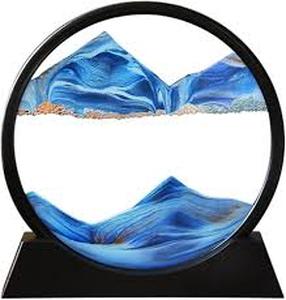 lot 2331 image: Moving Sand Art Picture Sea Landscape 7 Inch Blue