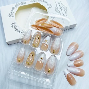 lot 4276 image: Press-On Artificial Nail Set with Gold Accents