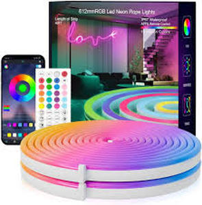 lot 5953 image: RGB LED Neon Rope Light Strip with Remote Control