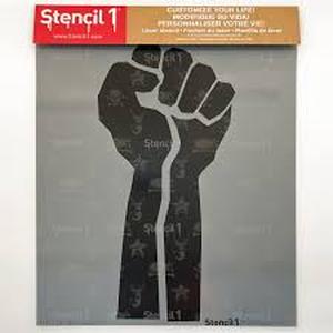 lot 6267 image: Stencil1 Raised Fist Laser Stencil