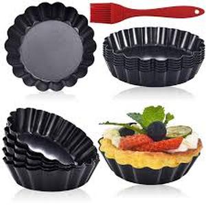 lot 14009 image: DATANYA 12Packs Mini Tart Pans 4 Inch Tart Pan Removable Bottom Round Nonstick Quiche Pan, Heavy Duty Fluted Side for Pies, Mousse Cakes, Dessert Baking